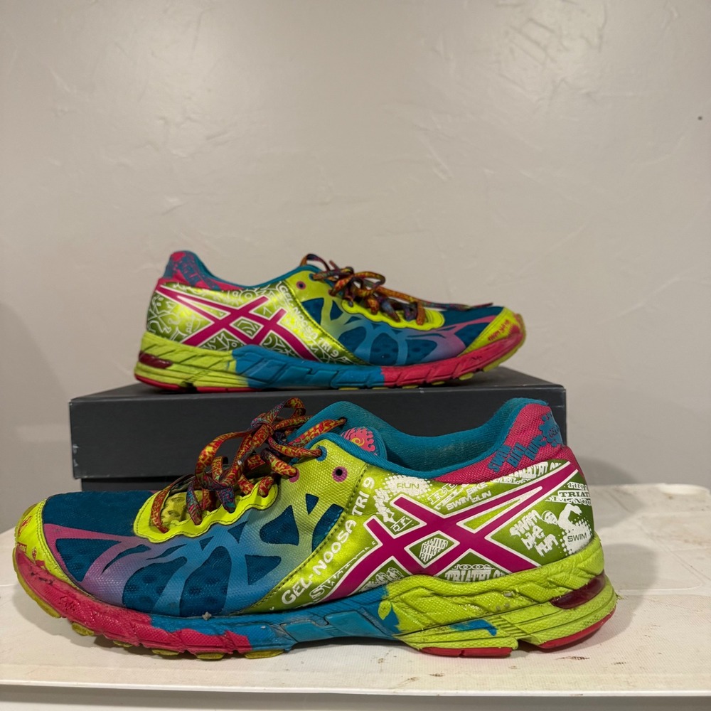 ASICS Gel-Noosa Tri 9 Running‎ Shoes Womens 11 Multicolor Good T458N Neon Triath